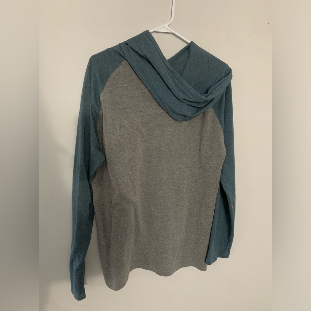 Hurley Sweatshirt Lightweight Hoodie Mens Size L Blue Gray Comfy Color Block - Picture 5 of 8